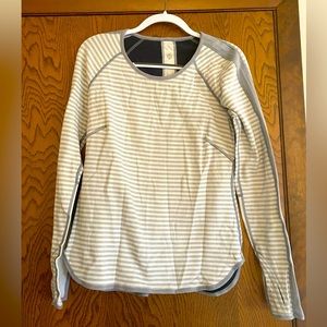 lululemon Long Sleeve, Reversible, White/Gray, Size 12